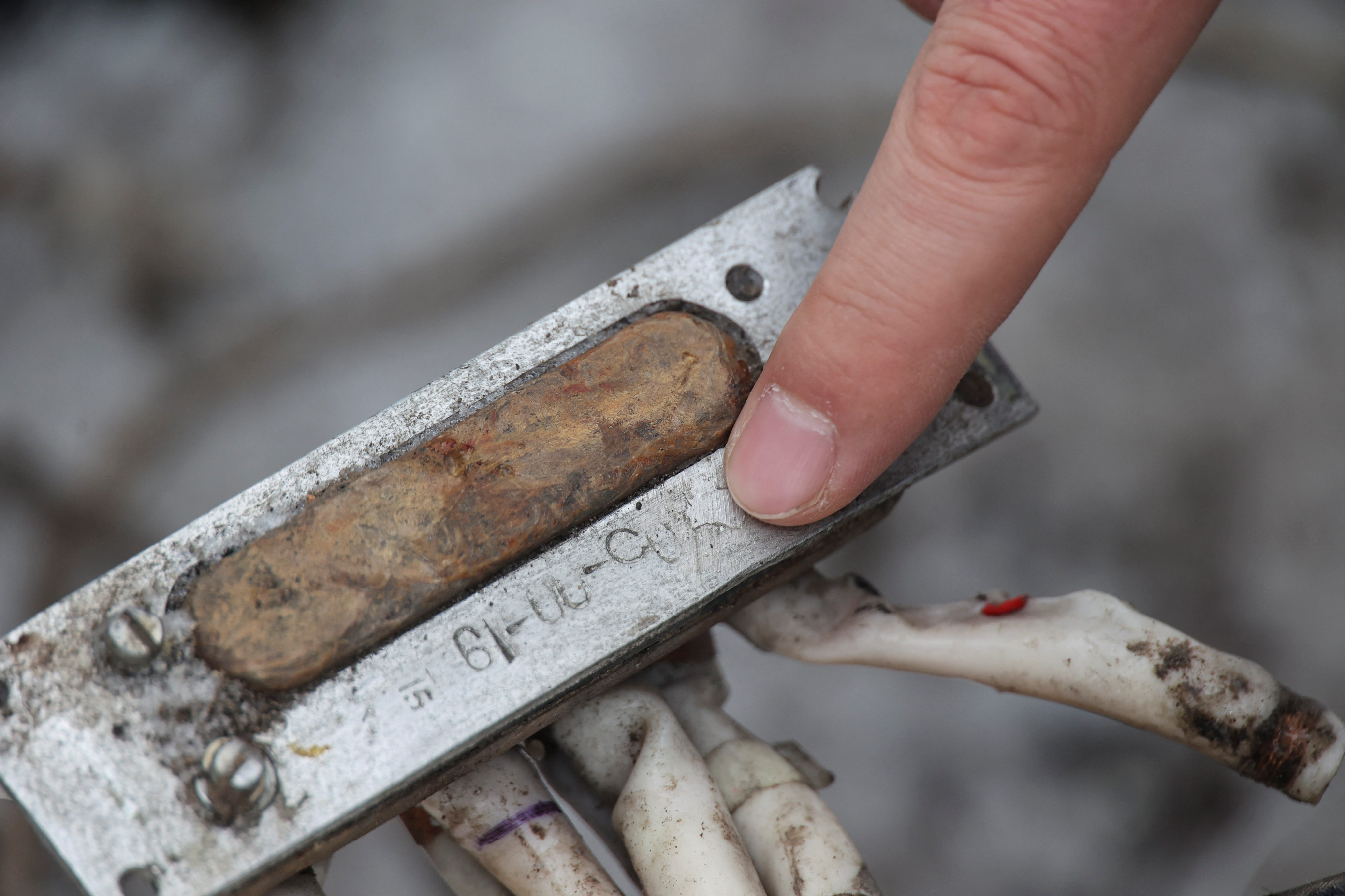 A fragment of a North Korean missile that struck Kharkiv on January 6, 2024. REUTERS/Vyacheslav Madiyevskyy